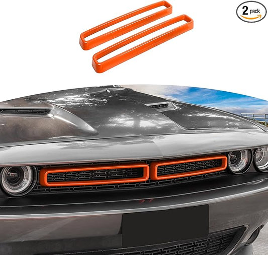 for Challenger Grille Insets Trim Cover Fit for Dodge Challenger 2015-2023 Orange Exterior Accessories 2pcs