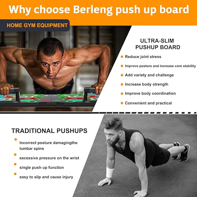 AERLANG 26.2" x 13.8" Extra Large Push Up Board, Portable 30-in-2 Workout Set for Push Up, Multi-functional Pushup Stands for Strength Training, Fat Burning Push Up Bar for Home Gym, Perfect Chest Workout Equipment for Men & Women