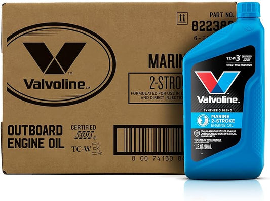 Valvoline 2-Cycle Marine TCW-3 Motor Oil 1 QT, Case of 6