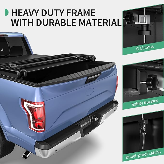 Soft Tri-fold Tonneau Cover Fit for Ford F-150 F150 2015-2025, Fleetside 5.5 Ft Bed