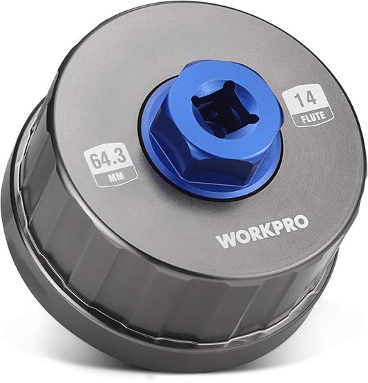 WORKPRO Oil Filter Wrench for Toyota Lexus..., 64mm 14 Flute Precision CNC Machined Aluminum Oil Filter Removal Tool for Toyota Camry, Tundra, Tacoma, 4Runner, RAV4 and More