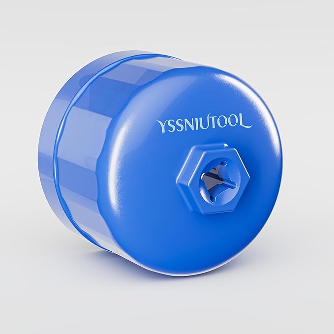 86.6mm 16 Flutes Oil Filter Wrench for Volvo and BMW With 86mm 16 Flutes Cartridge Style Oil Filter Housing Caps, Oil Filter Removal Tool For Changing Oil (Blue)