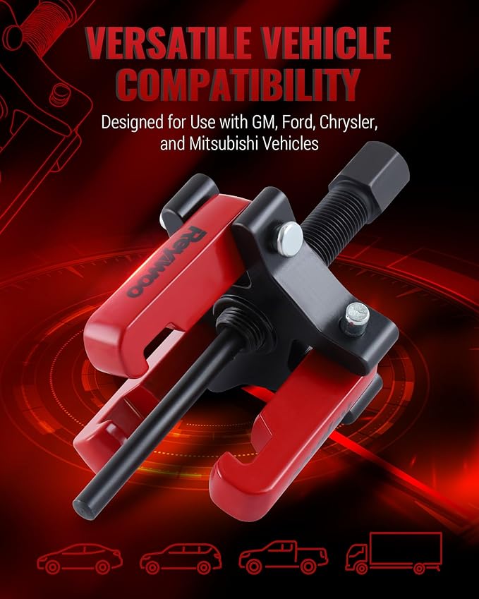 Harmonic Balancer Puller Kit, Adjustable 3-Jaw Puller for Removing Harmonic Damper Pulley Compatible with Chevy GM Chrysler Cadillac Ford, Forcing Screw Fits a 3/8" Square Drive