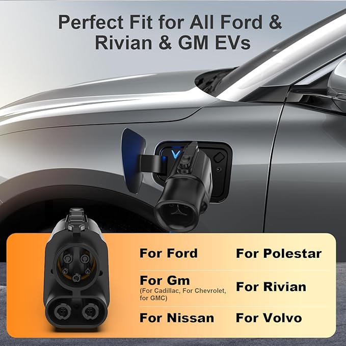Upgraded for Tesla Supercharger Adapter, for NACS to CCS Adapter Max 500A 1000V, Compatible with R1T R1S R2 R3 EVs, Compatible with GM EVs