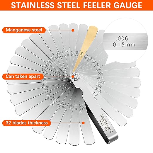 10 Pieces Engine Compression Tester kit with Spark Plug Tester and Metric Imperial Feeler Gauge for Automotives Car Motorcycle Truck with M10 M12 M14 M18 Adapters ﻿