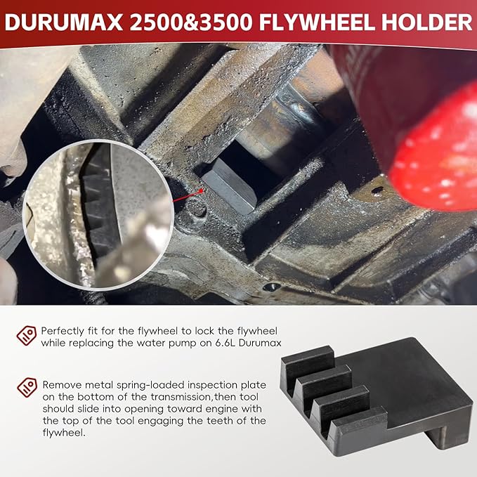 Sunluway 22100 Flywheel Locking Tool with 36mm 3/4" Drive Harmonic Balancer Socket for 6.6L Duramax Engine