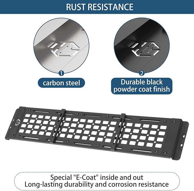 Hooke Road Roll Bar Storage MOLLE Panel Trunk Cargo Rack Shelf for 2007-2018 Jeep Wrangler JK Unlimited 4-Door Hardtop