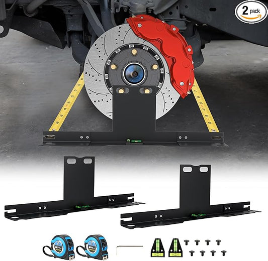 Wheel Alignment Tool, Automotive Wheel Alignment Kit Without Removing Calipers, Toe Alignment Tool Plates with 2 Measuring Tapes, Compatible with Most Cars and SUVs