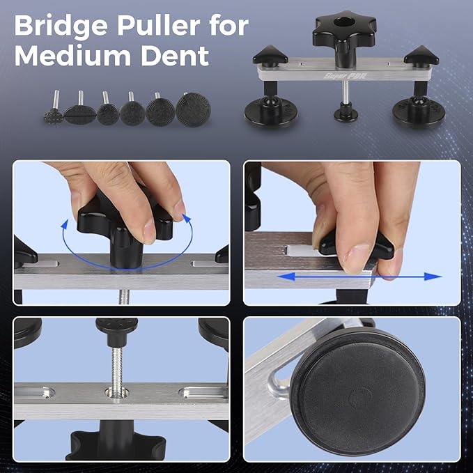 Paintless Dent Removal Kit Car Dent Puller Tools with Slide Hammer, Dent Lifter and Bridge Puller, Dent Remover Tool for Hail Damage,Small & Large Dents on Cars Motorcycles Fridges