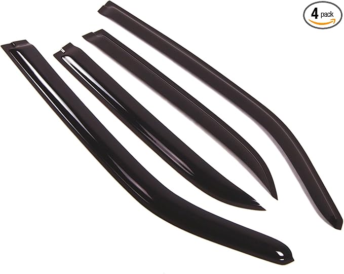 TuningPros Outside Mount Window Vent Visors Rain Guards Compatible with Chevrolet Tahoe 2007-2014 | Side Window Wind Deflectors Rain Shields | Smoke Tinted, 4 Pcs Set, DGWV-082