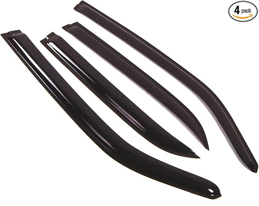 TuningPros Outside Mount Window Vent Visors Rain Guards Compatible with Chevrolet Tahoe 2007-2014 | Side Window Wind Deflectors Rain Shields | Smoke Tinted, 4 Pcs Set, DGWV-082