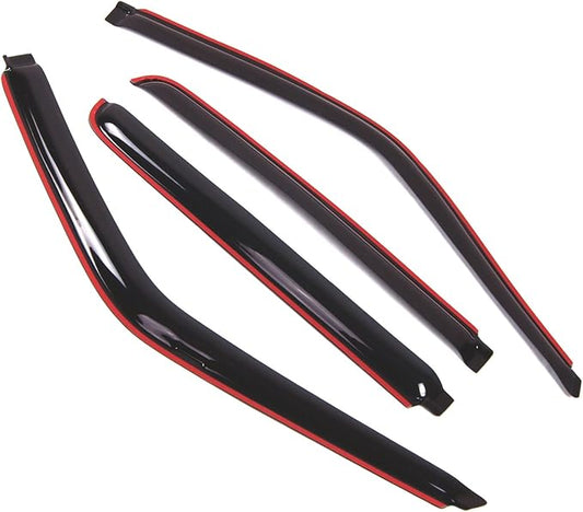 Tuningpros WD2-406i Dark Smoke 4 Pcs Set Window Visor (in-Channel) Deflector Rain Guard Compatible with 1992-1999 Chevrolet Suburban C1500