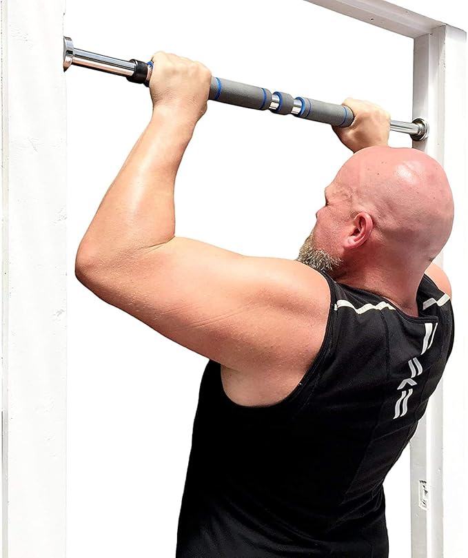 Garren Fitness Maximiza Pull Up Bar for Doorway - 27 to 39 Inches Adjustable Width Pullup Bar/Chin up Bar with 3 Sets of Screw-in Heavy-Duty Door-Mounts