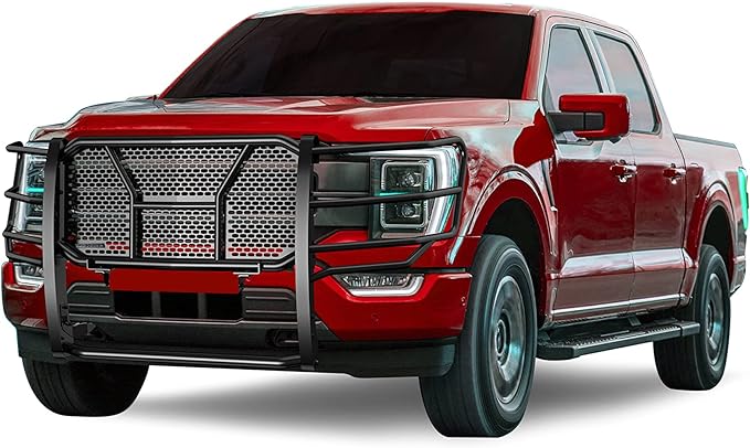 Black Horse RUGGED Heavy Duty Grille Guard Modular Black Compatible with 2021-2024 Ford F-150-RU-FOF116-B