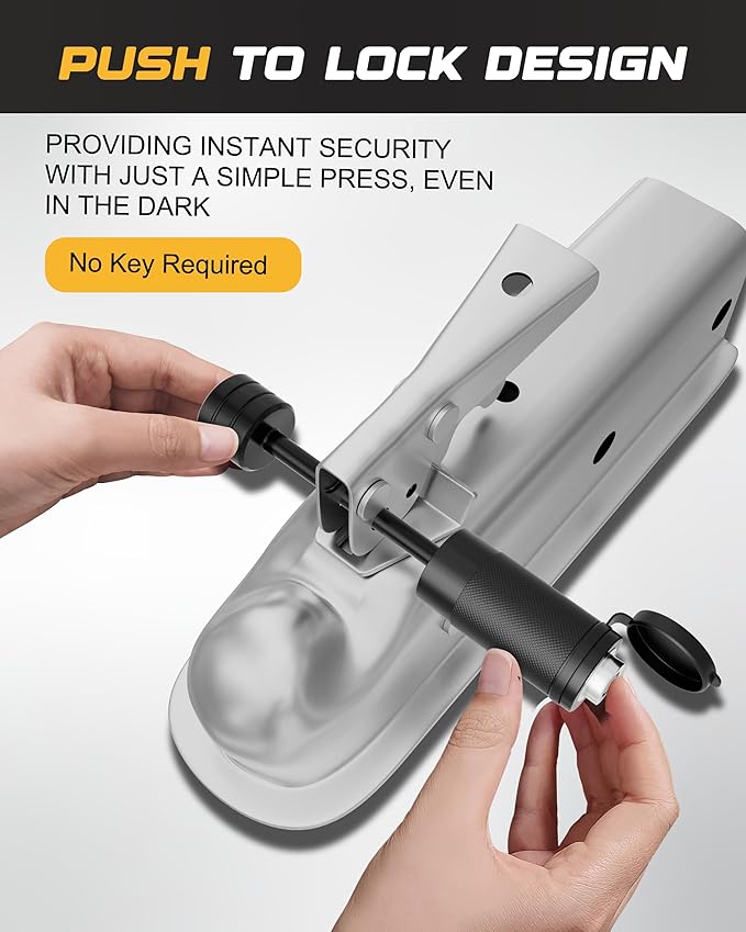 RETRUE Trailer Tongue Coupler Lock, Dia 1/4 Inch, 3-1/2 Inch Span Trailer Latch Lock for Latch-Type Coupler, Tow Boat RV Truck Car's Black (1 Pack)