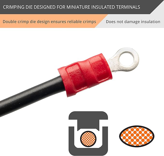 Wirefy Crimping Die for Small-Diameter Insulated Terminals 26-16 AWG | Quick-Change Interchangeable Die for Wirefy Crimping Tool System