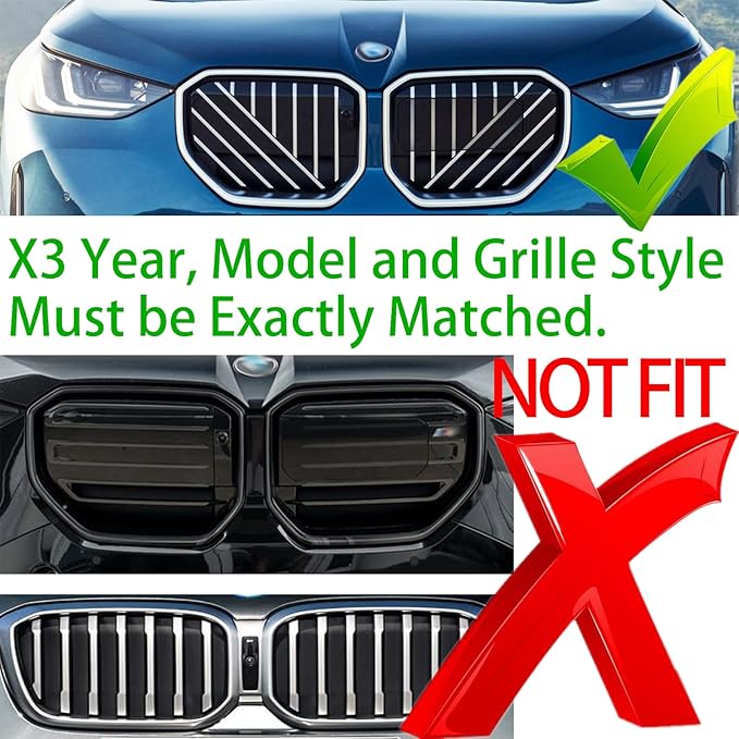 Automotive Grille Inserts for BMW X3 2026 2025 (NOT for X3 M50 xDrive),Front Grill Accessories