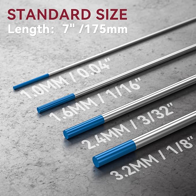 ARCCAPTAIN TIG Welding Tungsten Electrode Blue 2% Lanthanated 10-Pack 1/16" x 7" (WL20/EWLa-2)