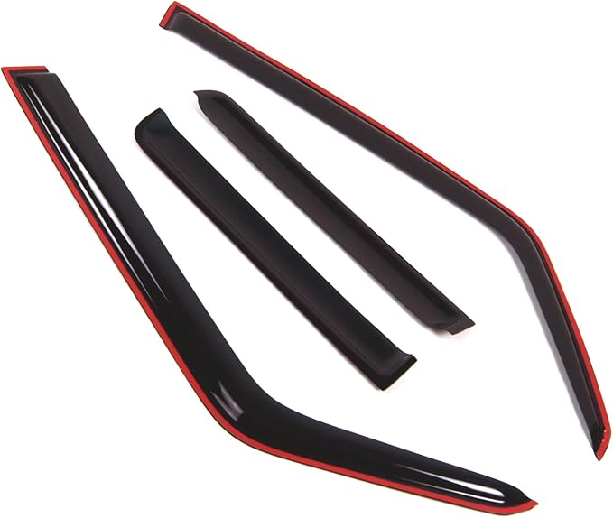 Tuningpros WD2-267i Dark Smoke 4 Pcs Set Window Visor (in-Channel) Deflector Rain Guard Compatible with 2006-2010 Jeep Commander