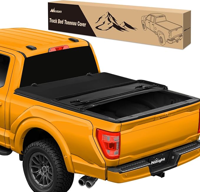 Nilight Soft Tri-fold Truck Bed Tonneau Cover Compatible with Ford F150 2015 2016 2017 2018 2019 2020 2021 2022 2023 2024 2025-6.5ft