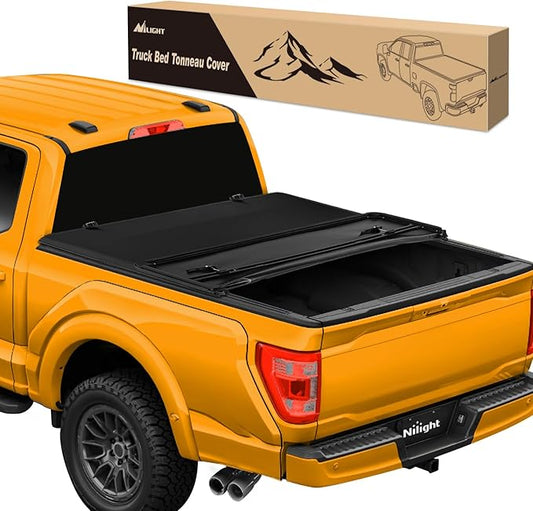 Nilight Soft Tri-fold Truck Bed Tonneau Cover Compatible with Ford F150 2015 2016 2017 2018 2019 2020 2021 2022 2023 2024 2025-6.5ft