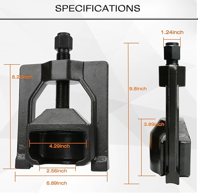 U Joint Press and Removal Tool Heavy Duty Universal Ball Joint Puller Tool for Class 7 and 8 Trucks, Removing 1.5 to 2.2 Inch Bearing Cups, Fit Kenworth Peterbilt Freightliner Mack Volvo