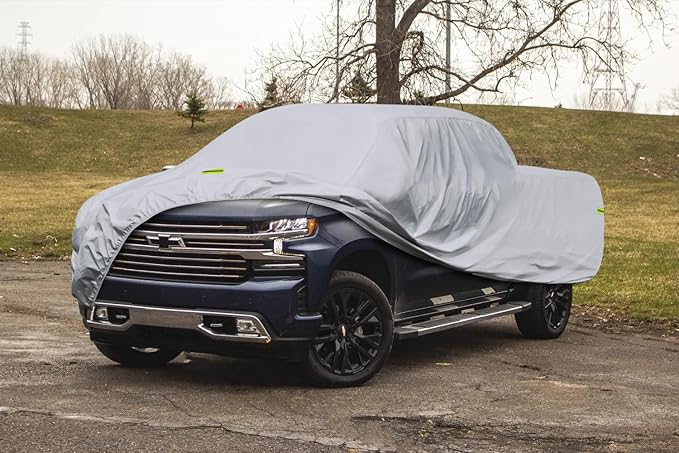 Truck Cover Waterproof Custom Fit Chevrolet Silverado Regular 6.5'/6.6' Bed (1998-2018), 6 Layers Heavyweight Pickup Car Cover Outdoor Indoor Sun UV Rain Snow Wind Protection.