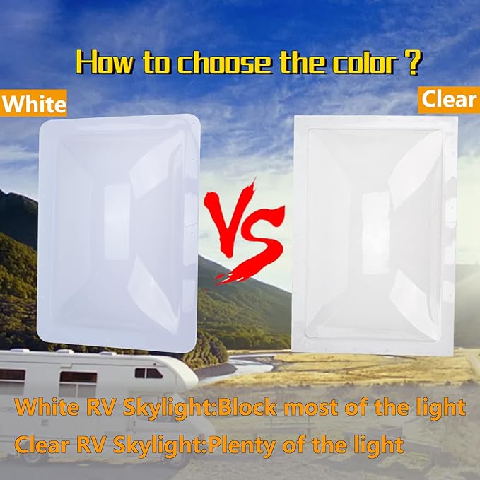 RV Skylight Outer Dome,18"x26" OD Universal Skylight Fits All Standard 14" x 22" Skylight Openings Replacement Travel Trailer RV Camper Truck Replace# SL1422C (Clear)