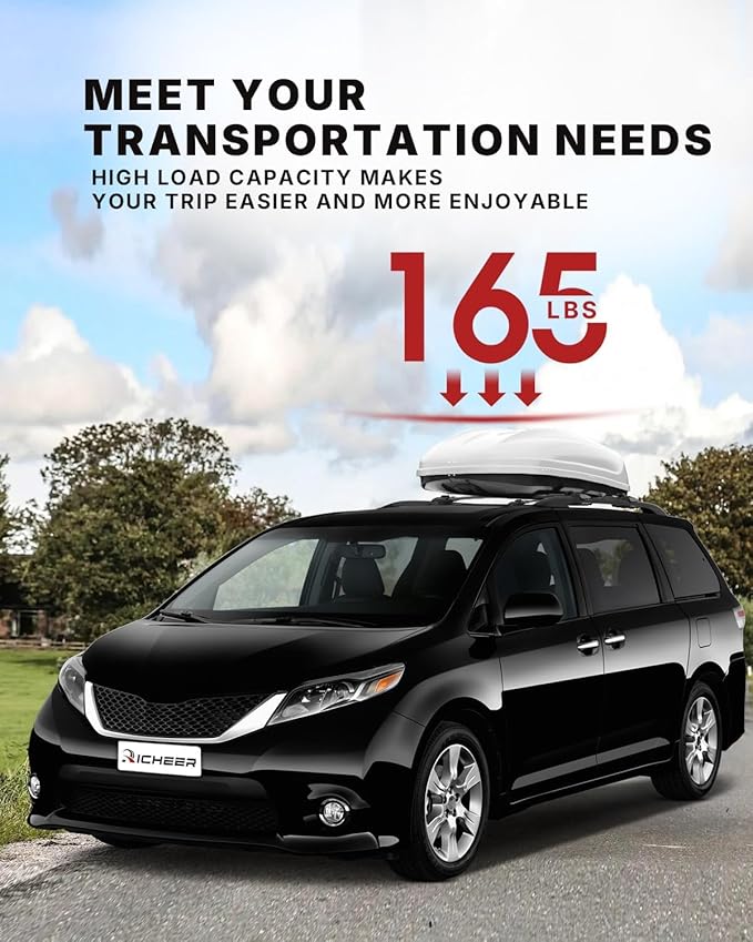 Richeer Roof Rack Cross Bars Fit for 2011-2020 Sienna with Side Rails, Heavy Duty Aluminum Cross Bar for Cargo Racks Rooftop Luggage Carrier Bicycle Roof Bag