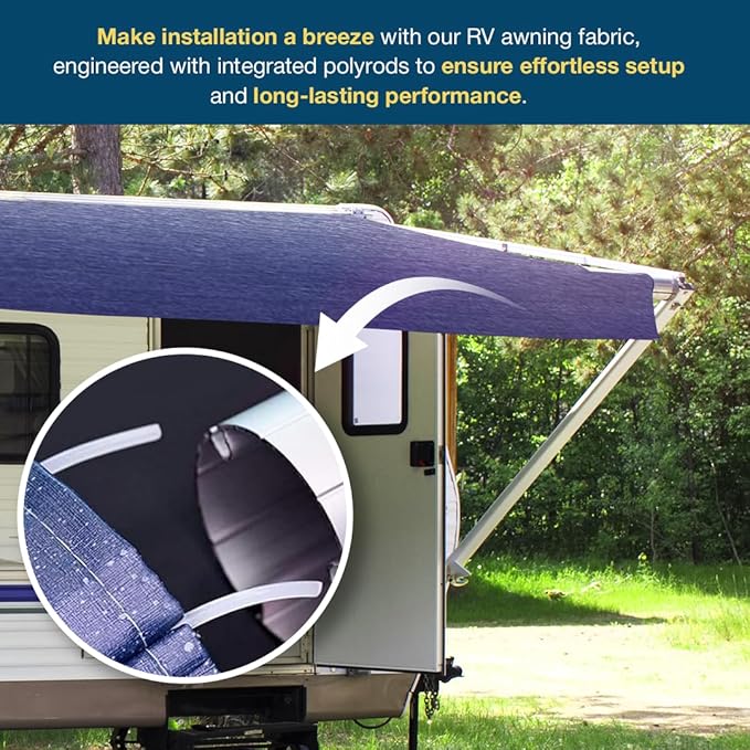 Shade Pro RV Awning Fabric Replacement | Durable Premium Grade Vinyl (9' [Fabric 8' 2"], Dune Fade) Camper Shade Awning Canopy