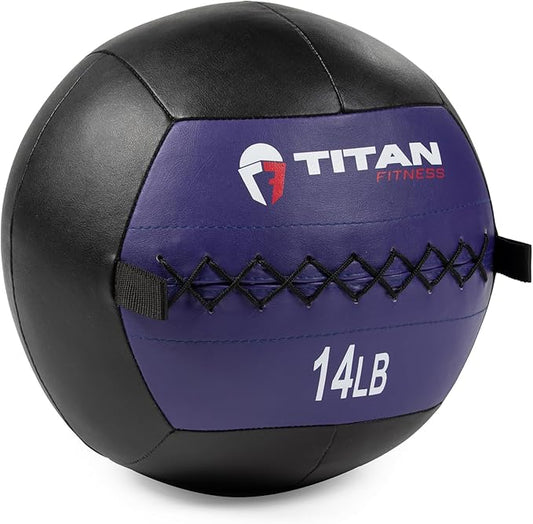 Titan Fitness Soft Leather Medicine Wall Ball Durable, Endurance, Cardio, Core Strength