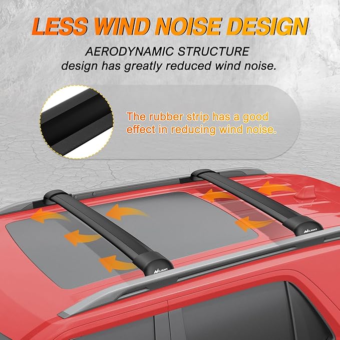 Nilight Roof Rack Cross Bars Fit for Ford Explorer 2016 2017 2018 2019 with Side Rails and Fixed Point, Adjustable Aluminum Car Crossbars for Cargo Carrier Luggage Bike Kayak Rooftop Tent Snowboard