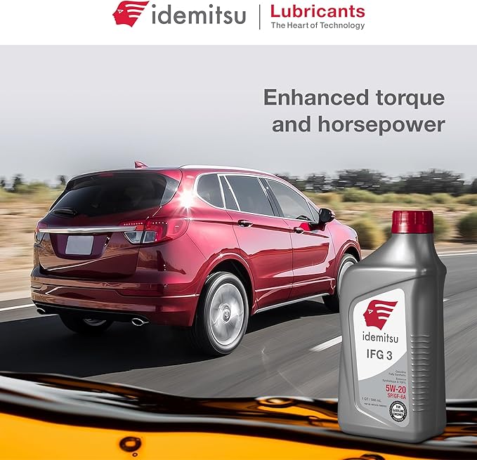 Idemitsu IFG 3 5W-20 Full Synthetic Motor Oil – 1 Quart SP/GF-6A Certified Engine Oil for TGDI & PFI Engines | Engineered for Maximum Efficiency and Protection