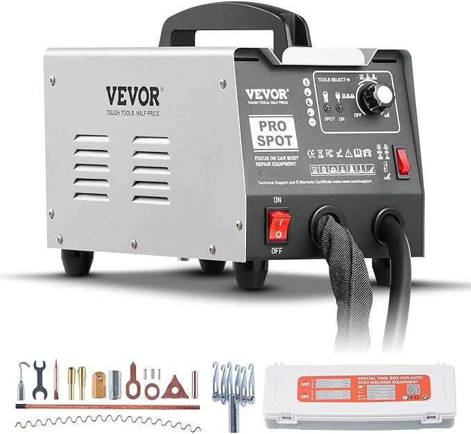 VEVOR Stud Welder Dent Repair Kit, 110V Auto Body Spot Welding Dent Puller Machine with 7 Welding Modes & Adjustable Power, 1.8KW Spot Welder Dent Removal Tool for Car, Truck Dent Repair