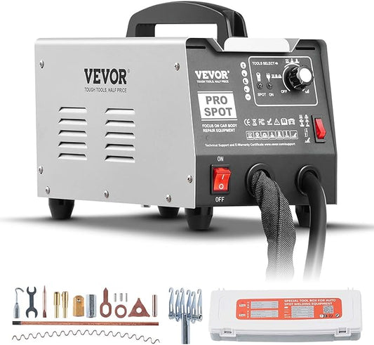 VEVOR Stud Welder Dent Repair Kit, 110V Auto Body Spot Welding Dent Puller Machine with 7 Welding Modes & Adjustable Power, 1.8KW Spot Welder Dent Removal Tool for Car, Truck Dent Repair