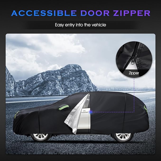 Car Cover Custom Fit for Toyota RAV4 1996-2025,Honda CRV 1997-2025, 6 Layers Truck Cover Waterproof All Weather for Automobiles,Outdoor Full Exterior Cover,Rain, Sun, Wind Protection,Black