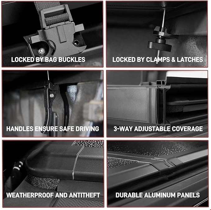 Hard Tri-fold Truck Bed Tonneau Cover Fits 6.5 FT for 2014-2018 Silverado/GMC Sierra 1500, 2015-2019 2500 HD 3500 HD 6.5 FT (79") Bed Black