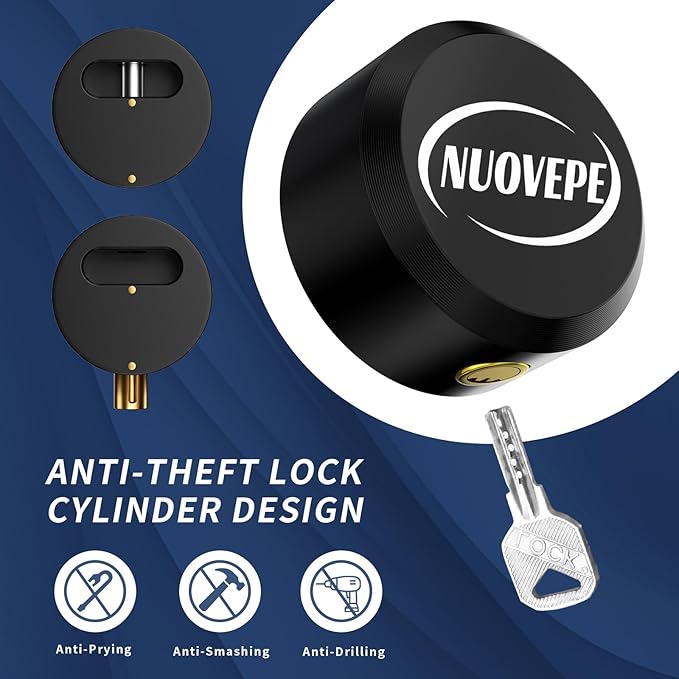 Trailer Lock Fits 2 Inch Couplers, Secures Safety Chains Anti-Theft Ball Hitch Lock, Pry-Resistant & Heavy-Duty Trailer Hitch Locks for RV | Boat | ATV | Utility Trailer (Black)