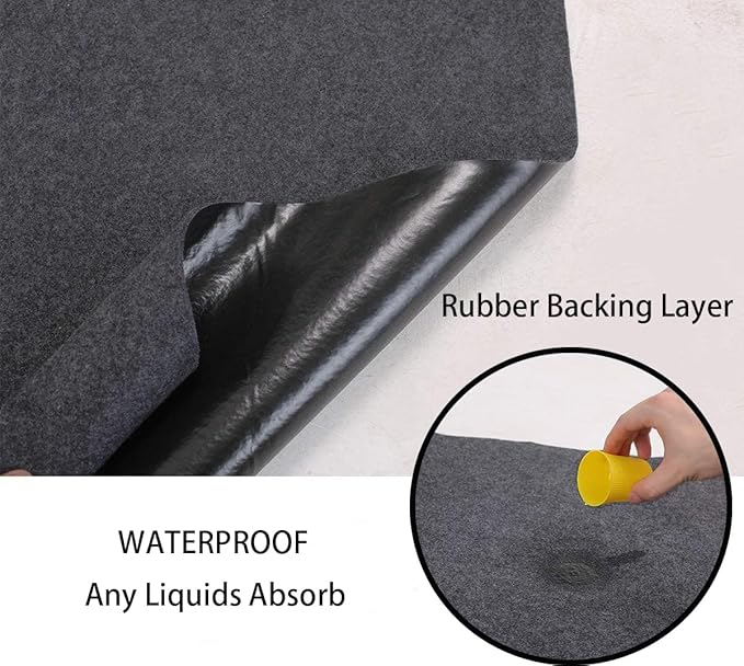 JOMMIE CHEN Large Rubber Floor Mat for Car Washable Garage Mats for Floor Absorb Liquids Oil Drip Pan for Under Car Protects Floor from Spills, Drips, Splashes and Stains Garage Mats (6.6x8.5 Feet)