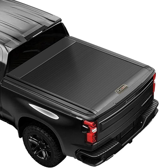 Retractable Truck Bed Tonneau Cover for 2014 2015 2016 2017 2018 2019 2020 2021 2022 2023 2024 2025 2026 Chevy Silverado/GMC Sierra 1500 (5'8" /69" Bed) Retractable Hard Truck Bed Cover Key Lock