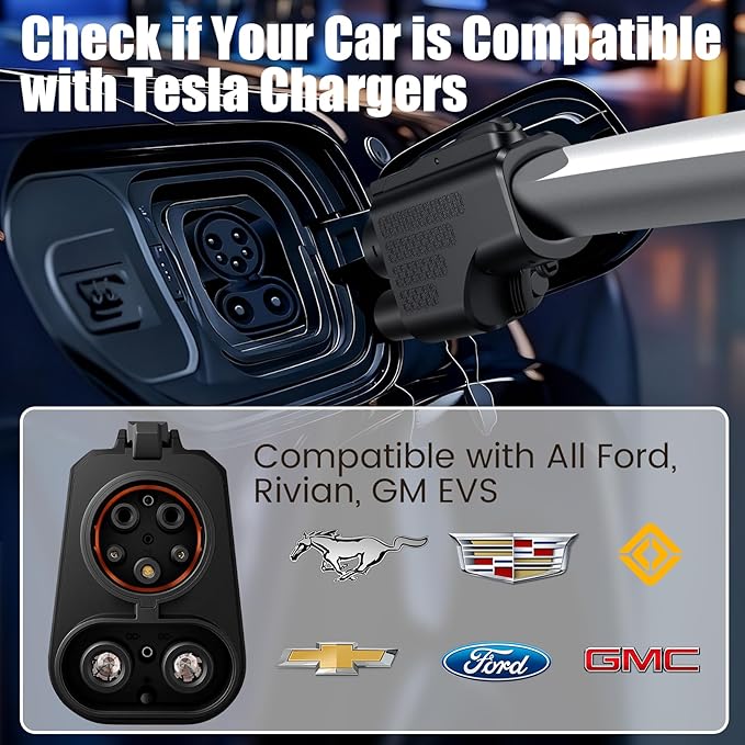 NACS to CCS1 Charger Adapter Compatible with Tesla Superchargers, UL2252 Certification Electric Vehicle Adapter with Interlock (500A/1,000V), Fast Charge for Electric Vehicle