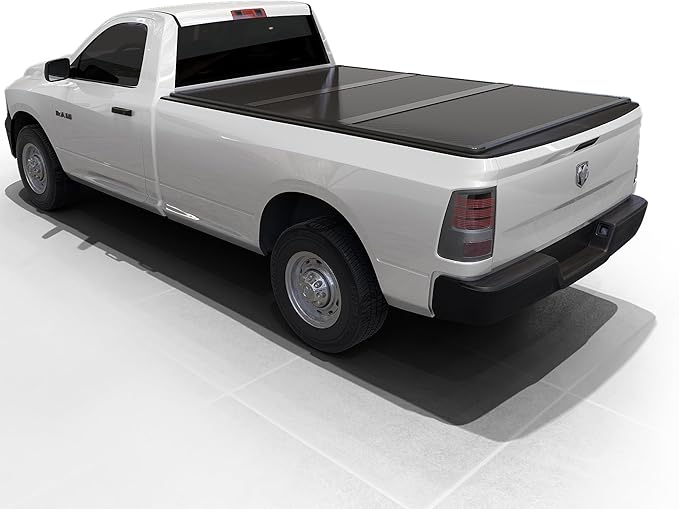 Hard Folding Truck Bed Tonneau Cover|HTF081|Fits Dodge Ram 1500(2002-2025), 2500&3500(2003-2025) 8FT Long Box w/o Rambox