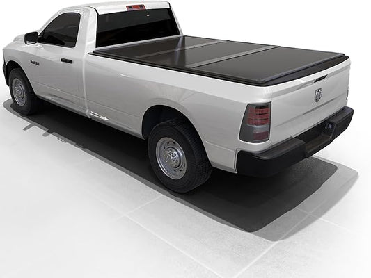 Hard Folding Truck Bed Tonneau Cover|HTF081|Fits Dodge Ram 1500(2002-2025), 2500&3500(2003-2025) 8FT Long Box w/o Rambox