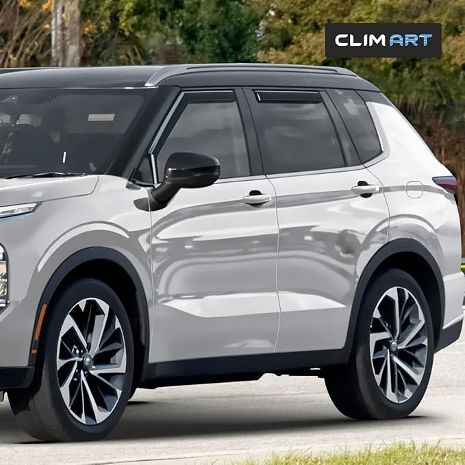 CLIM ART in-Channel Incredibly Durable Rain Guards for Mitsubishi Outlander 2022-2026, Original Window Deflectors, Vent Window Visors, Vent Deflector, 4 pcs. - 622479