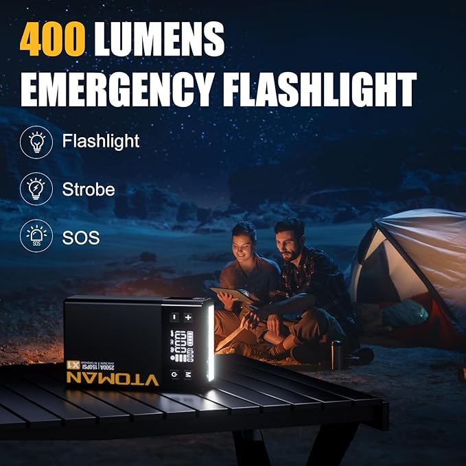 VTOMAN X1 Jump Starter with Air Compressor, Car Battery Jumper Starter (Up to 8.5L Gas/6L Diesel Engine) with 150PSI Auto Tire Inflator, 12V Portable Booster Pack, Lithium Jump Box Charger-Black