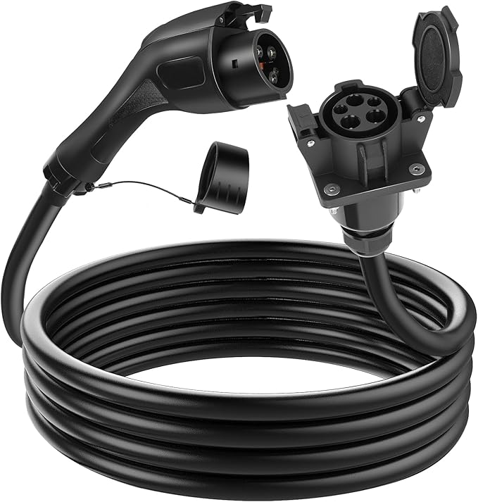 EV Charger Extension Cable, 40Amp 21FT J1772 Extension Cord Compatible with 120V-240V SAE J1772 EV Chargers, Level 1/Level 2 IP66 Heavy Duty Charging Cable for EVs/PHEVs with Carrying Bag