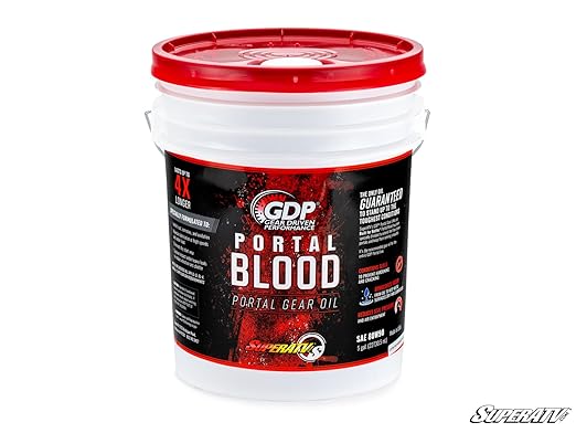 SuperATV Portal Blood | High Performance Gear Oil | 5 Gallon Bucket | Designed for UTV/ATV Portal Gear Lifts | Lasts Up to 4 Times Longer Than Other Oils