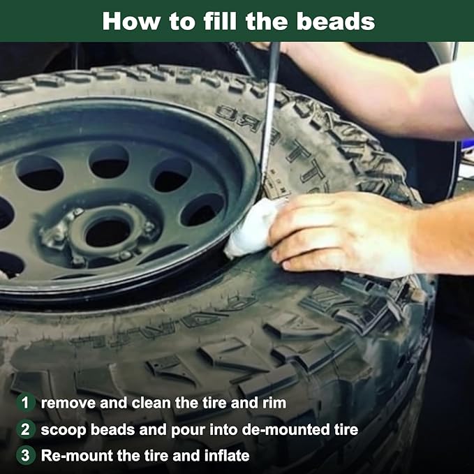 Tire Balance Beads 288oz Balancing Beads, Tempered Glass Tire Beads for Balance for Trucks, Trailer, Off-Road Vehicles, with Tire Tread Depth Gauge