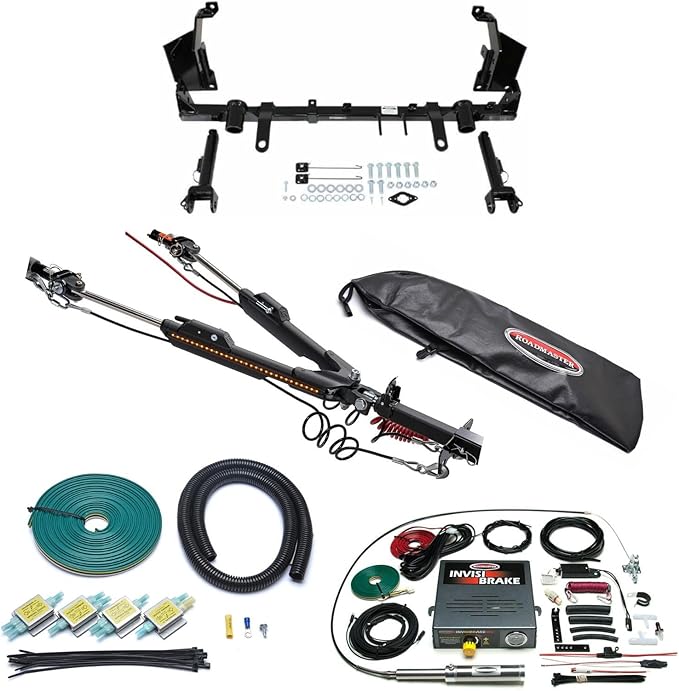 Roadmaster Nighthawk Tow Bar and Baseplate Combo with Universal Economy Wiring Kit & Invisibrake Braking System fits 2022 2024 Maverick | Includes TrendsAuto Decal