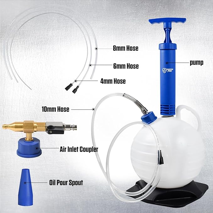 Oil Extractor Pump Vacuum 6L Pneumatic/Manual Fluid Extractor Professional Engine Oil Change Pump for Automotive and Marine